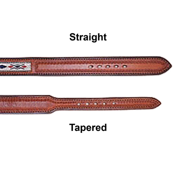 Tribal Feather Hand-Beaded Leather Dog Collar