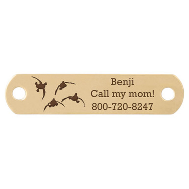 Sport Dog Rivet-On Dog Collar Name Plate Solid Brass Ducks Landing Sport Dog Rivet-On Dog Collar Name Plate Solid Brass Ducks Landing