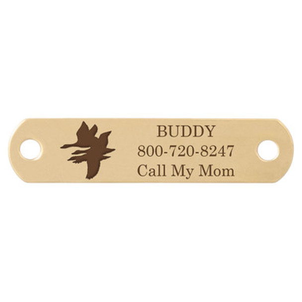 Sport Dog Rivet-On Dog Collar Name Plate Solid Brass Ducks Flying Sport Dog Rivet-On Dog Collar Name Plate Solid Brass Ducks Flying