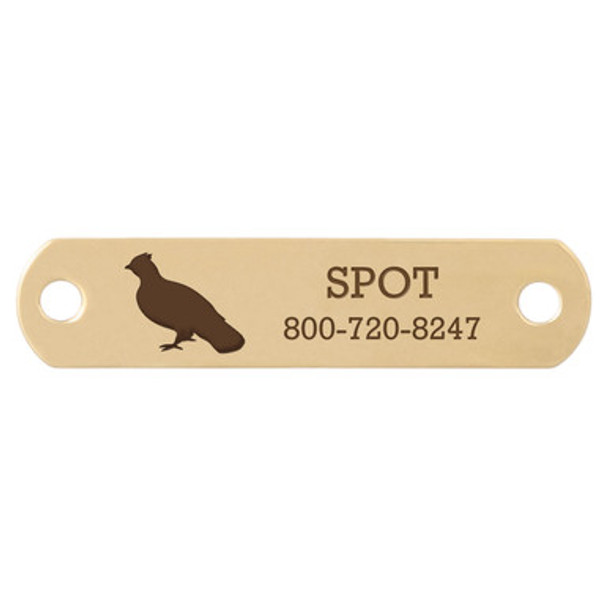 Sport Dog Rivet-On Dog Collar Name Plate Solid Brass Ruffed Grouse Sport Dog Rivet-On Dog Collar Name Plate Solid Brass Ruffed Grouse