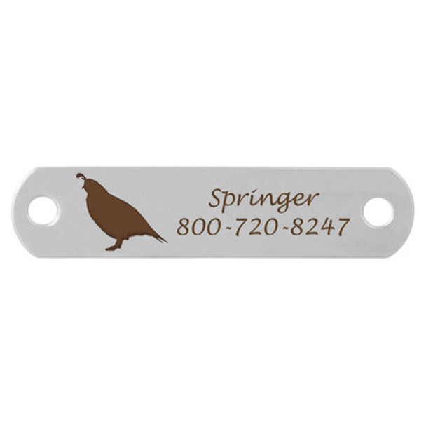 Sport Dog Rivet-On Dog Collar Name Plate Stainless Steel Quail Sport Dog Rivet-On Dog Collar Name Plate Stainless Steel Quail