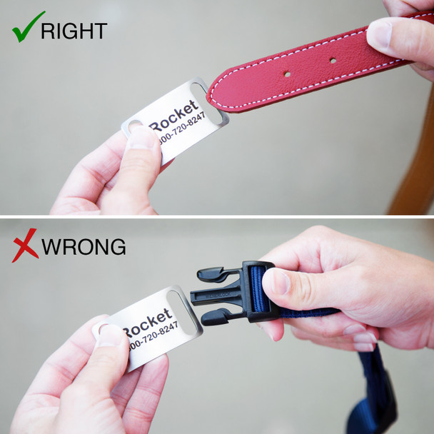 Slide-On Dog ID Tags - Right & Wrong ways to use it dogIDs