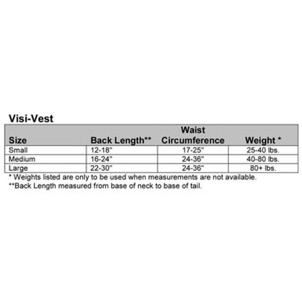 Visi-Vest Size Chart Visi-Vest Size Chart