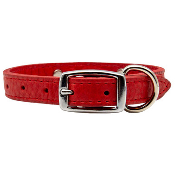 Designer Soft Leather Dog Collar Red Buckle Side Designer Soft Leather Dog Collar Red Buckle Side