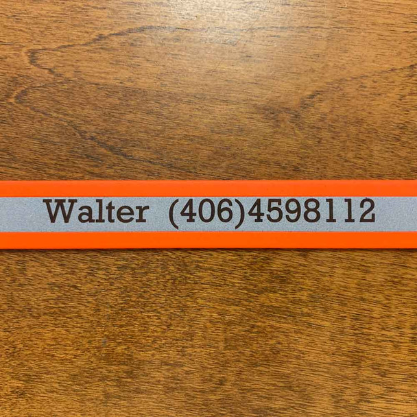 Engraved Reflective Waterproof Standard Dog Collar Engraving Example