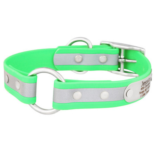 Personalized Waterproof Reflective Safety Dog Collar Green Personalized Waterproof Reflective Safety Dog Collar Green