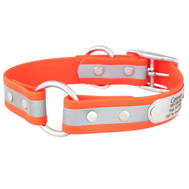 Personalized Waterproof Reflective Safety Dog Collar Orange Personalized Waterproof Reflective Safety Dog Collar Orange