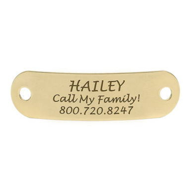 Rivet-On Dog Collar Name Plate Large Solid Brass Rivet-On Dog Collar Name Plate Large Solid Brass