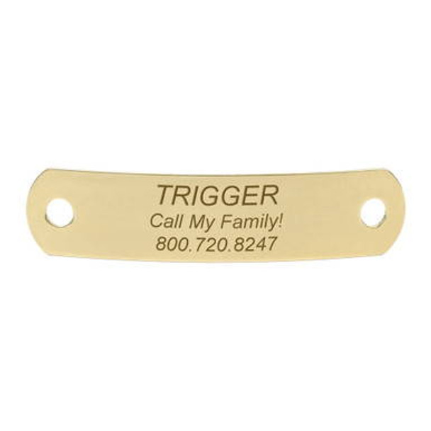 Rivet-On Dog Collar Name Plate Medium Solid Brass Rivet-On Dog Collar Name Plate Medium Solid Brass
