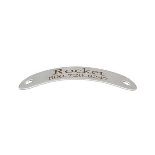 Rivet-On Dog Collar ID Plate Side View Rivet-On Dog Collar ID Plate Side View