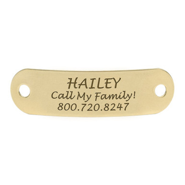 Rivet-On Dog Collar Name Plate Large Solid Brass Rivet-On Dog Collar Name Plate Large Solid Brass