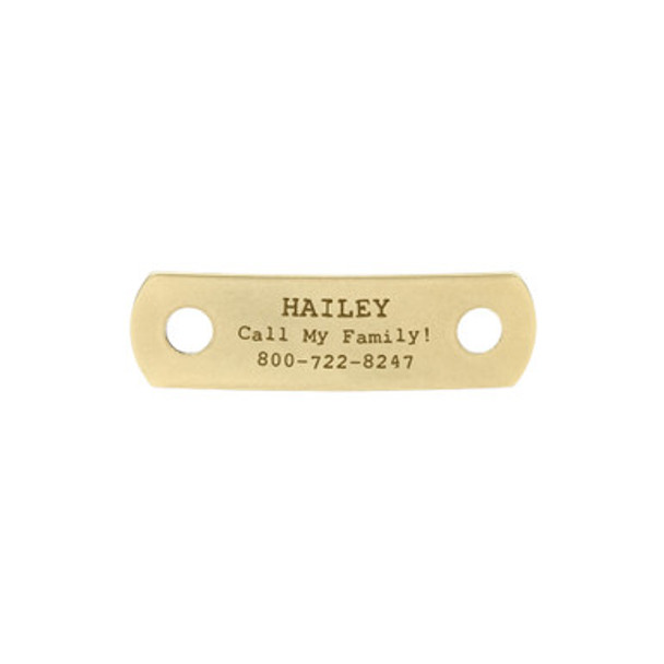 Rivet-On Dog Collar Name Plate Small Solid Brass Rivet-On Dog Collar Name Plate Small Solid Brass