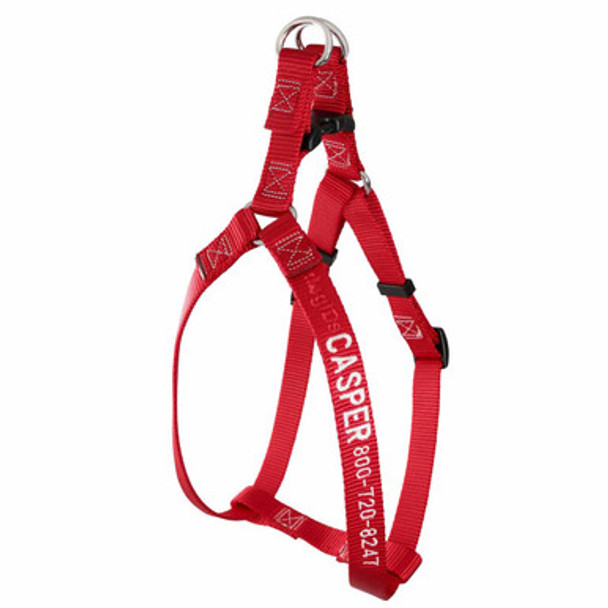 Embroidered Nylon Step-In Dog Harness Red  Embroidered Nylon Step-In Dog Harness Red