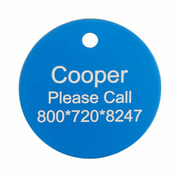 Colorful 1\" Aluminum ID Tag Blue