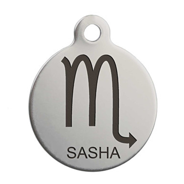 Zodiac Sign Custom Dog ID Tag Scorpio Glyph Zodiac Sign Custom Dog ID Tag Scorpio Glyph