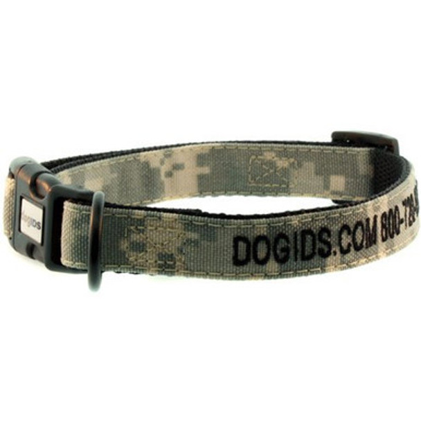 Embroidered Digital Camo Dog Collar Black Thread Embroidered Digital Camo Dog Collar Black Thread