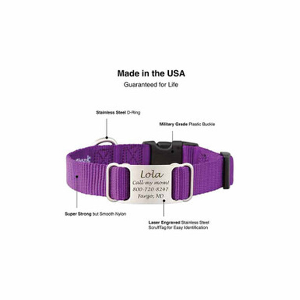 Nylon ScruffTag Personalized Dog Collar Features Nylon ScruffTag Personalized Dog Collar Features