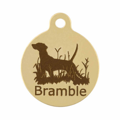 Dog in Field on Brass
