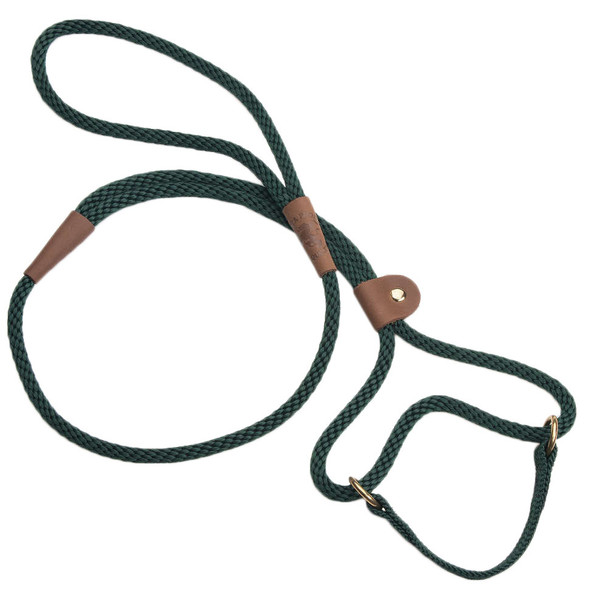 Mendota Dog Walker Martingale Leash Hunter Green 3/8"