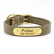 Waterproof Faux Leather Collar with Nameplate Sage Waterproof Faux Leather Collar with Nameplate Sage