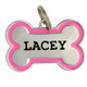 Shiny Bone Dog ID Tag with Colored Border Pink