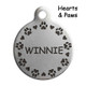 Whimsical Decorative Frame Dog ID Tag Hearts & Paws Whimsical Decorative Frame Dog ID Tag Hearts & Paws