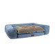Microfiber Rectangle Pet Couch Blue Angled
