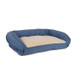 Checkered Wave Bolster Dog Bed Blue Angled