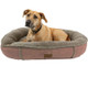 Microfiber Comfy Cup Dog Bed Brown with Dog
