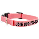Embroidered Nylon Dog Collar Pink with Black Embroidery