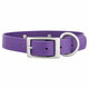 Waterproof Soft Grip Collar with Personalized Nameplate Purple Buckle Side dogIDs