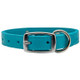 Designer Soft Leather Dog Collar Turquoise Buckle Side Designer Soft Leather Dog Collar Turquoise Buckle Side