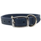 Designer Soft Leather Dog Collar Navy Buckle Side Designer Soft Leather Dog Collar Navy Buckle Side