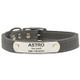 Designer Soft Leather Dog Collar Grey Name Plate Side Designer Soft Leather Dog Collar Grey Name Plate Side
