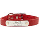 Designer Soft Leather Dog Collar Red Name Plate Side Designer Soft Leather Dog Collar Red Name Plate Side