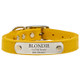 Designer Soft Leather Dog Collar Goldenrod Name Plate Side Designer Soft Leather Dog Collar Goldenrod Name Plate Side