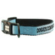Embroidered Solid Color Dog Collar - Light Blue Outside Ribbon, Black Inside Nylon Color, Black Embroidery Thread Embroidered Solid Color Dog Collar - Light Blue Outside Ribbon, Black Inside Nylon Color, Black Embroidery Thread