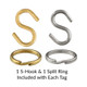 Solid Brass and Stainless Steel S Hooks and Split Rings