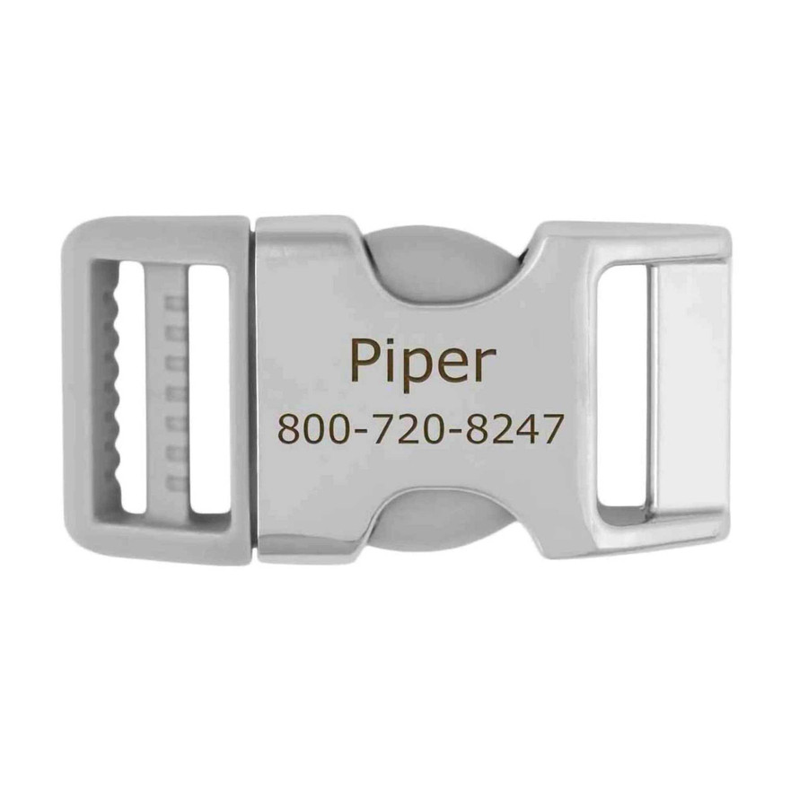 Laser Engraved Personalized Metal Side Release Buckle dogIDs