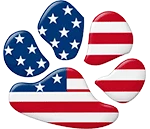 American flag dogIDs paw representing products made in the USA