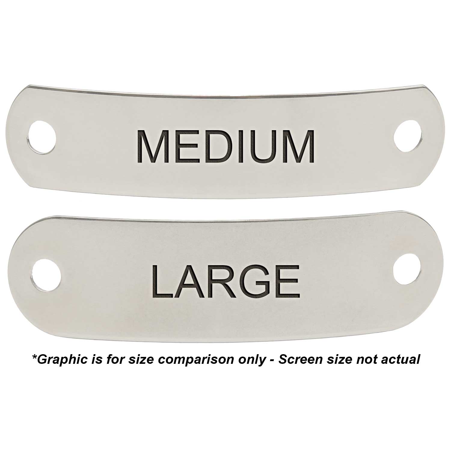 Medium and Large Name Plate Sizes Comparison