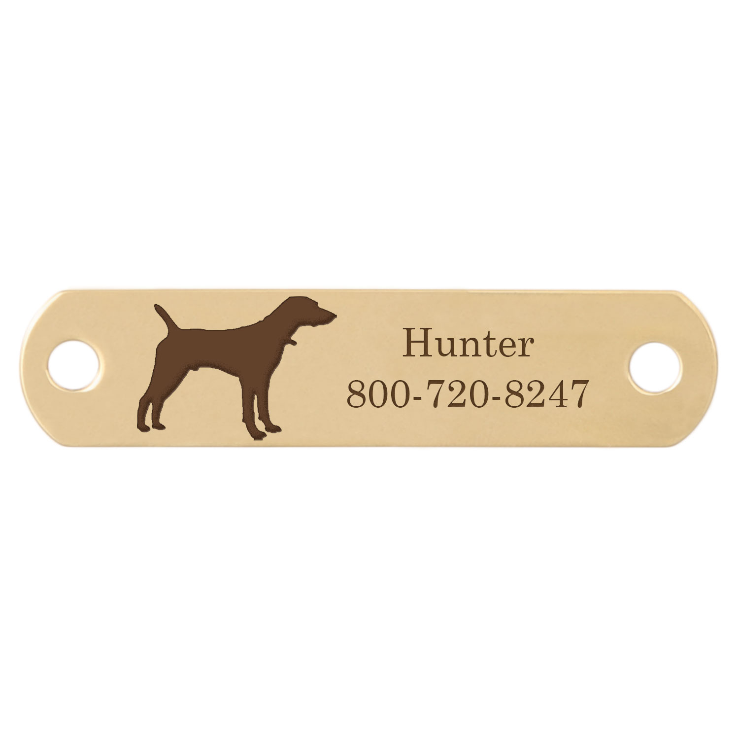 Sport Dog Rivet-On Dog Collar Name Plate Solid Brass Pointer
