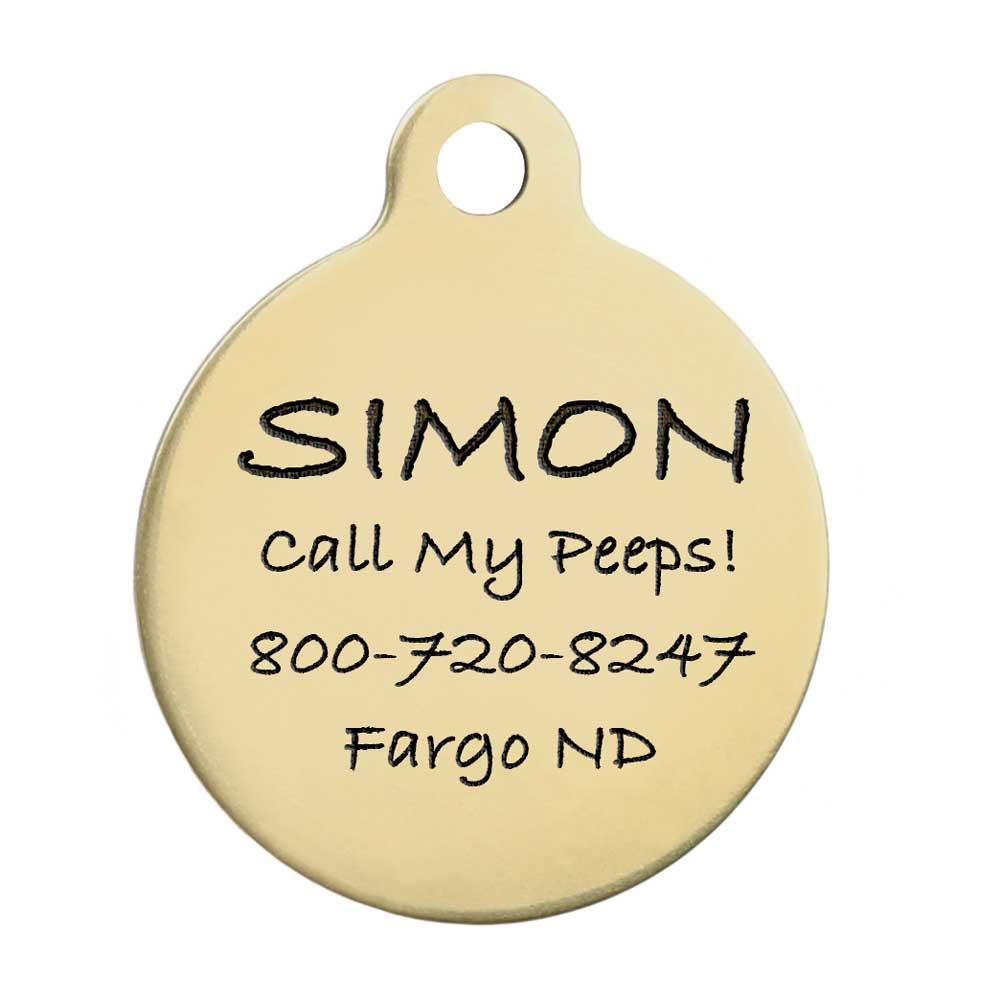 Round Dog ID Tag Solid Brass dogIDs