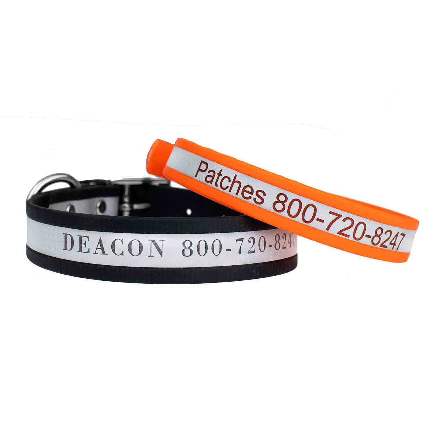 Engraved Reflective Waterproof Soft Grip Dog Collar Group