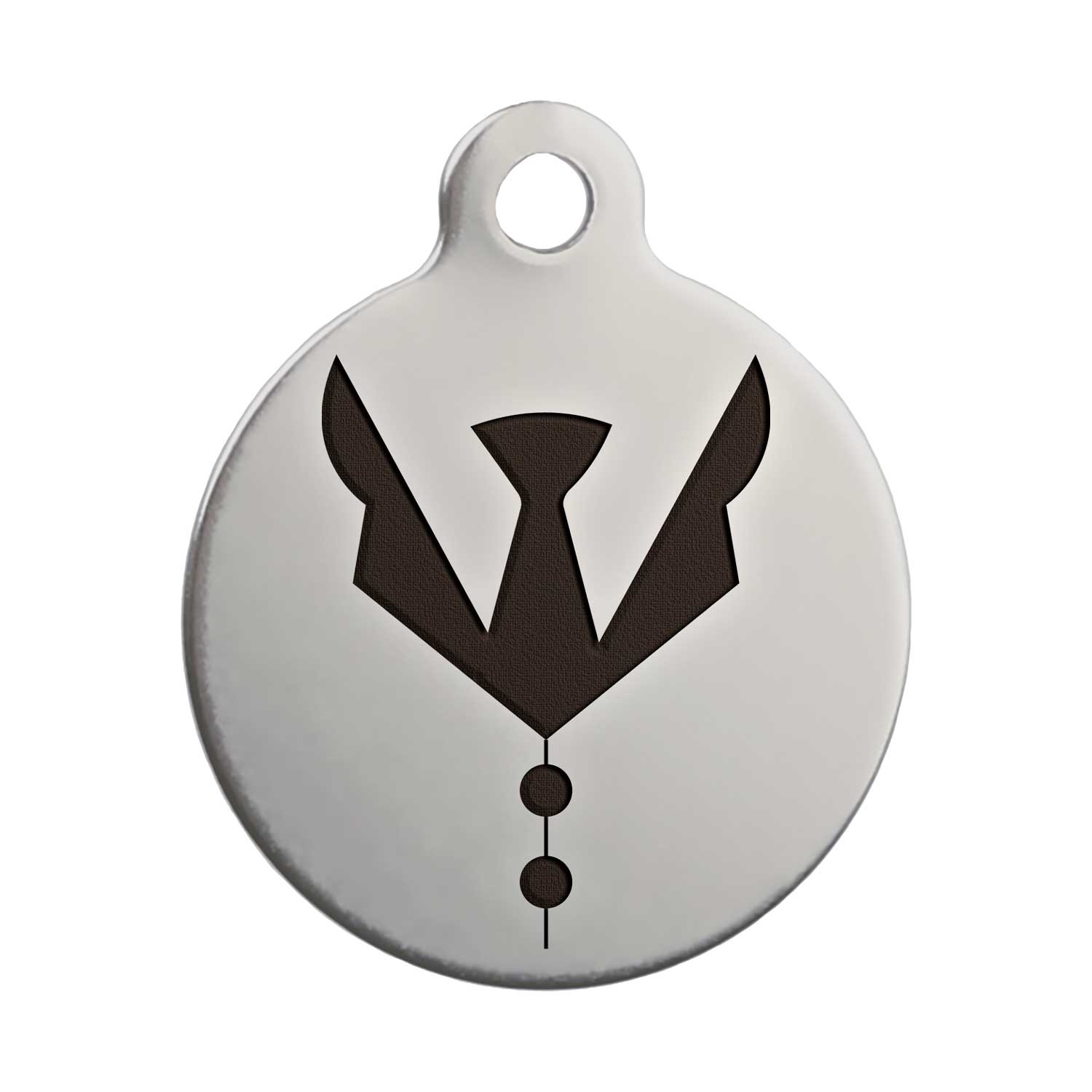 dogIDs Signature Fancy Suit and Tie Dog ID Tag Stainless Steel Round