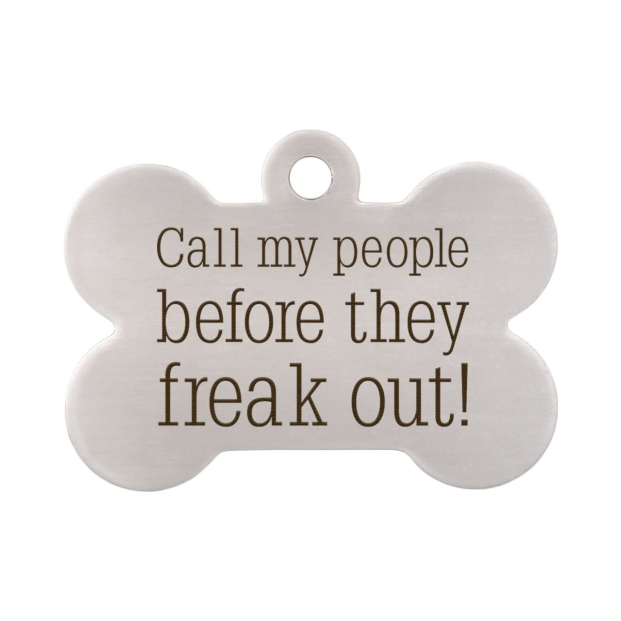 Call My People Pet ID Tag - Front Of Bone Tag No Phone