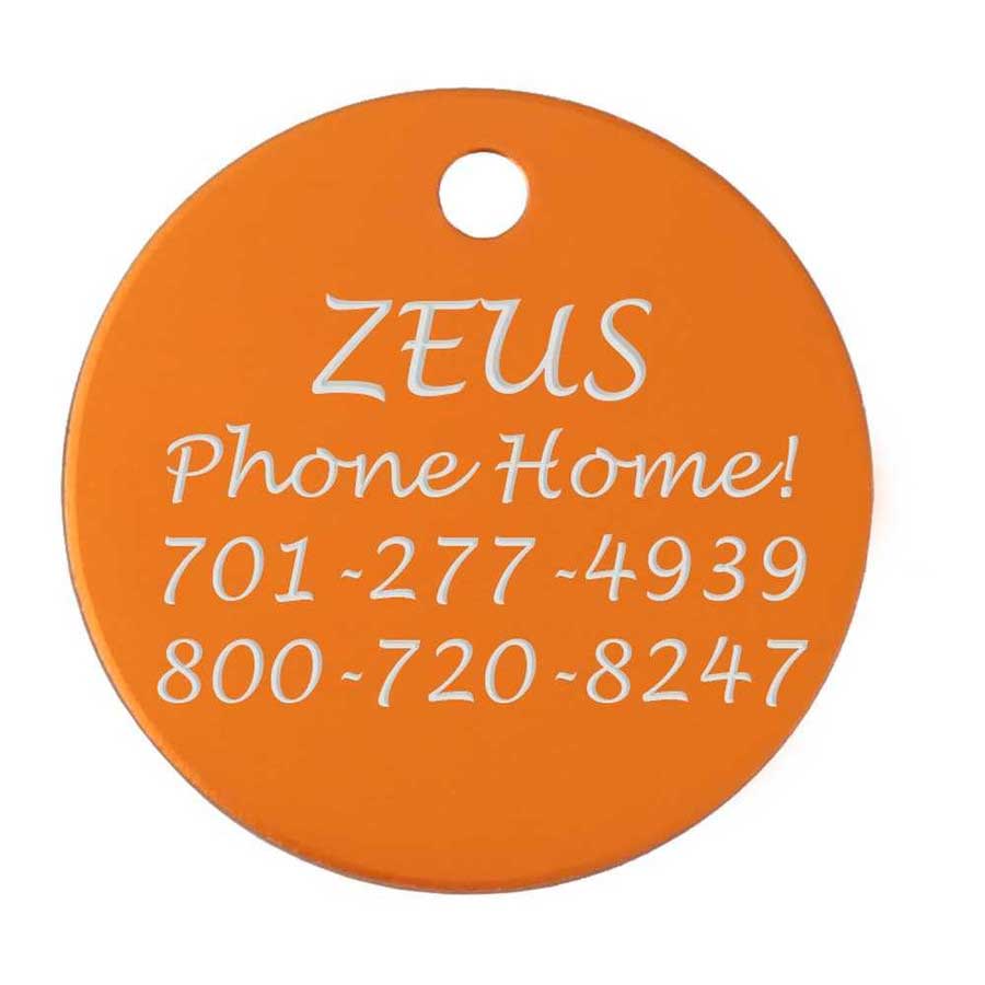 Colorful 1" Aluminum ID Tag Orange