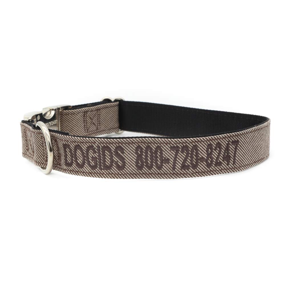 Embroidered Tweed Collars Brown with Metal hardware and buckle
