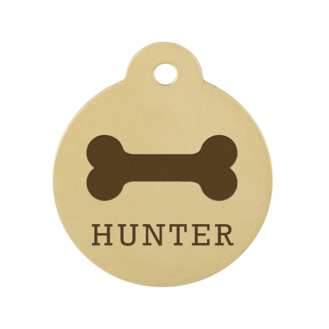 Dog Bone Design ID Tag Solid Brass