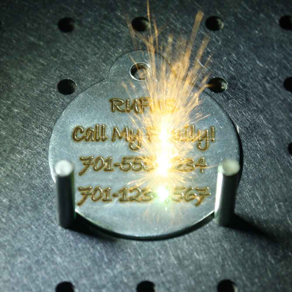Deeply Laser Engraved Round Dog Tags